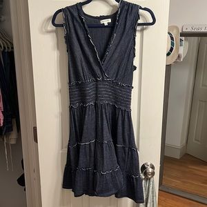 V neck striped dress